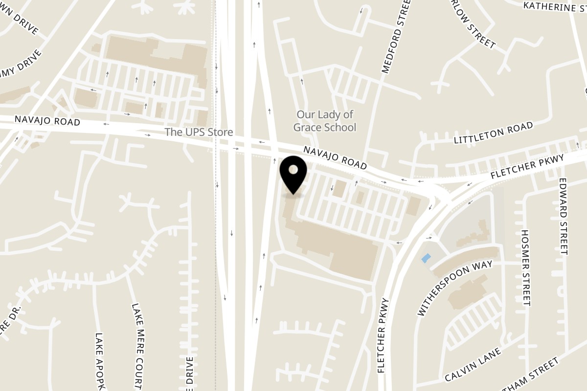 Map showing the location of Ahi Sushi & Grill - El Cajon on 2872 Fletcher Parkway in El Cajon